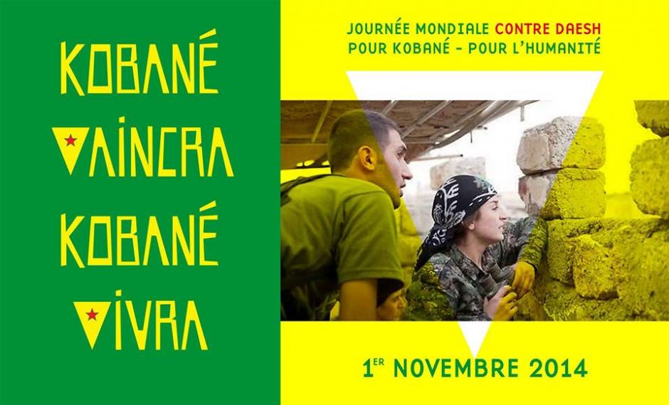 Rassemblement pour la journée internationale pour Kobané