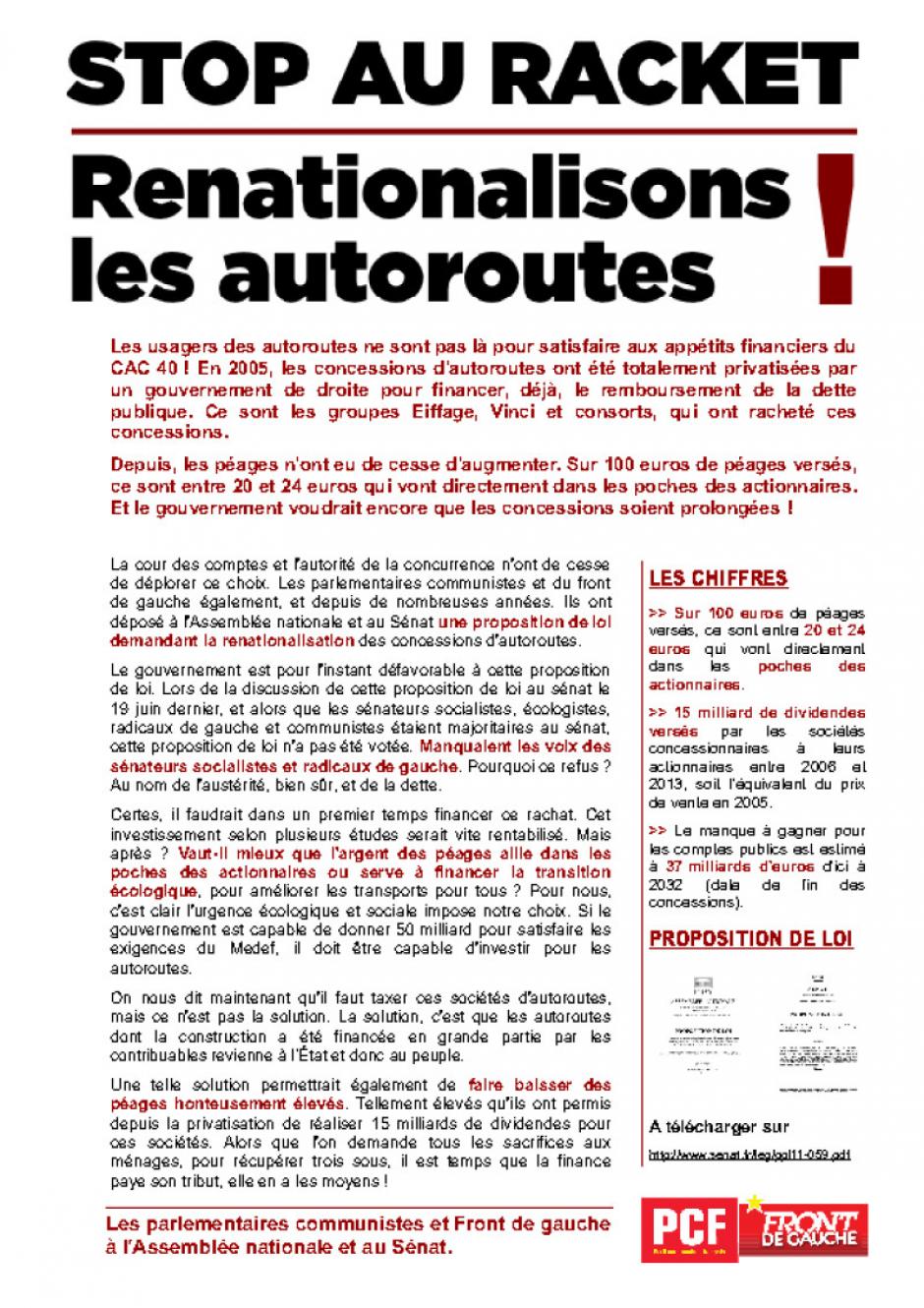 [Chambéry] Action pour la renationalisation des autoroutes.