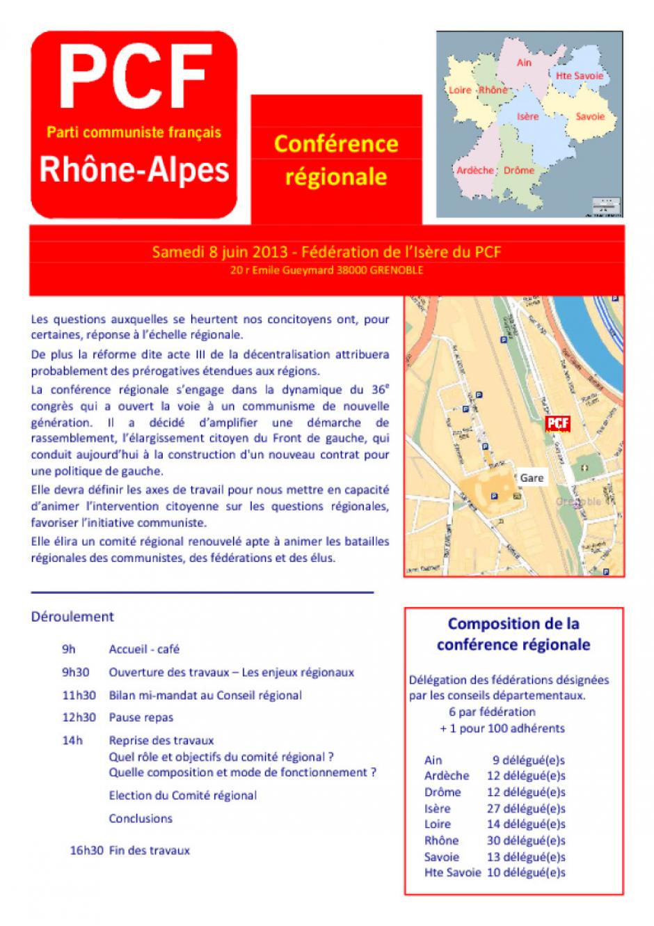 Conférence régionale du PCF Rhone-Alpes 